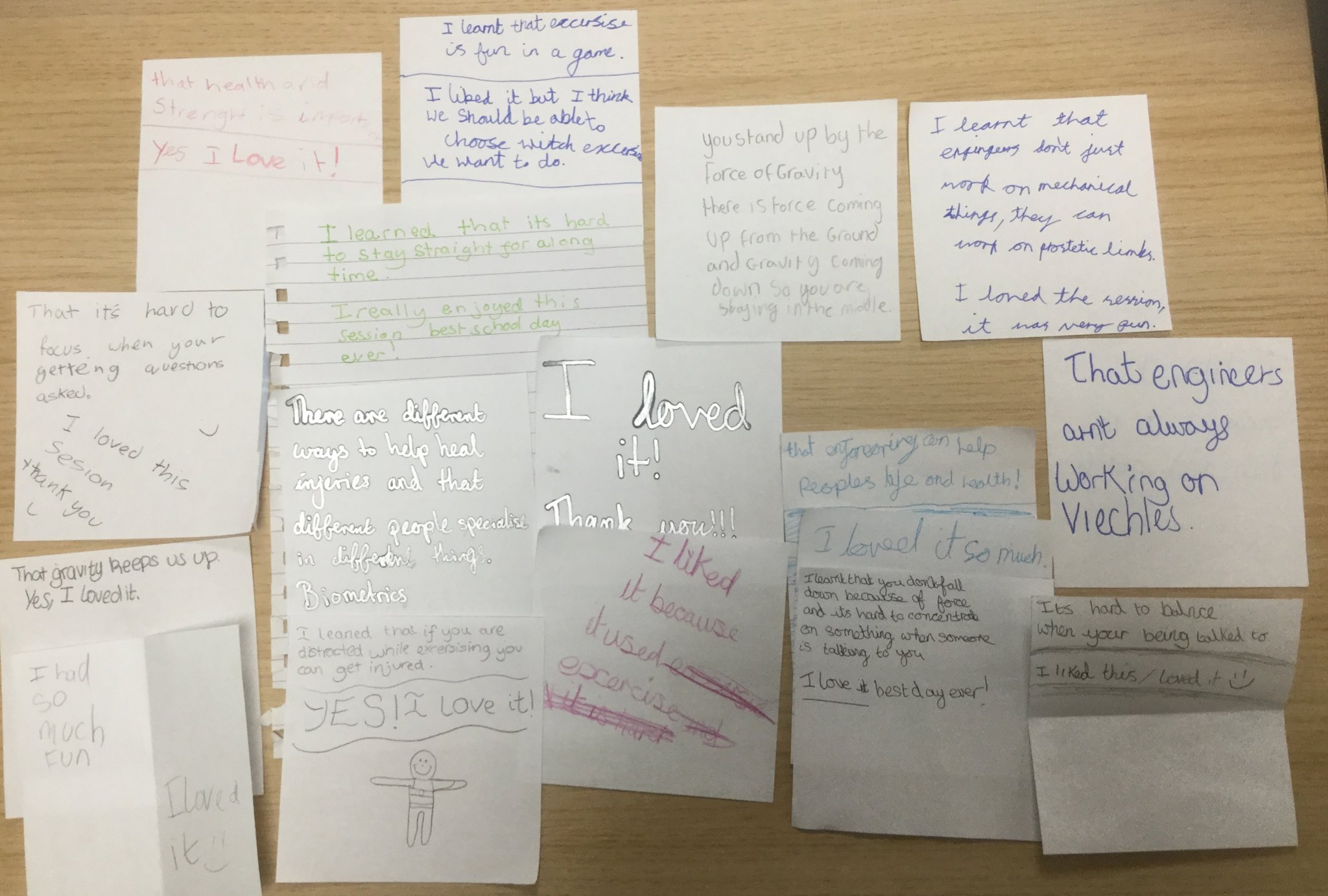 childrens feedback notes