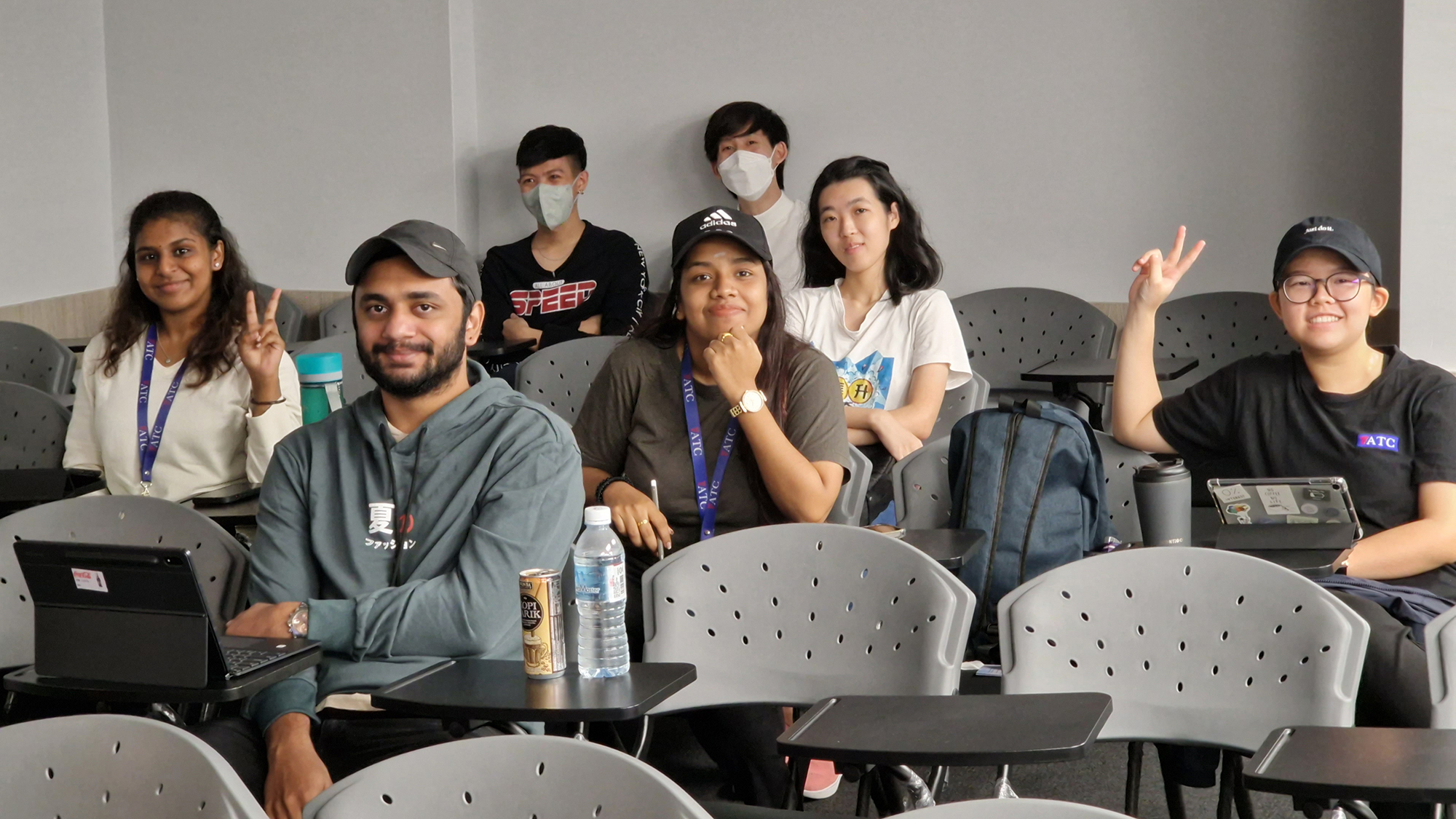 Students came to Professor Barr's lectures in person and virtually