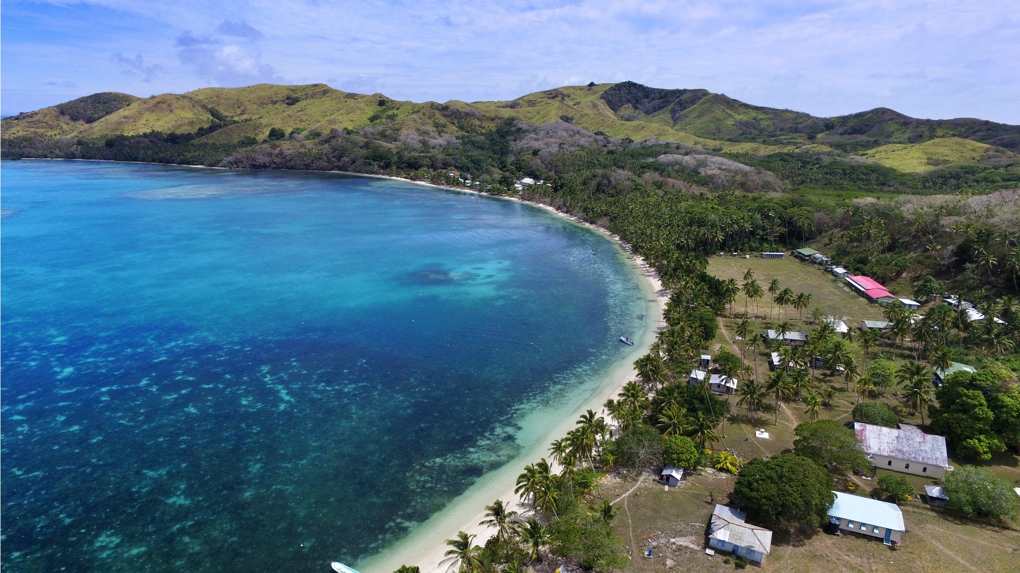 Aerial shot of Batiki Island