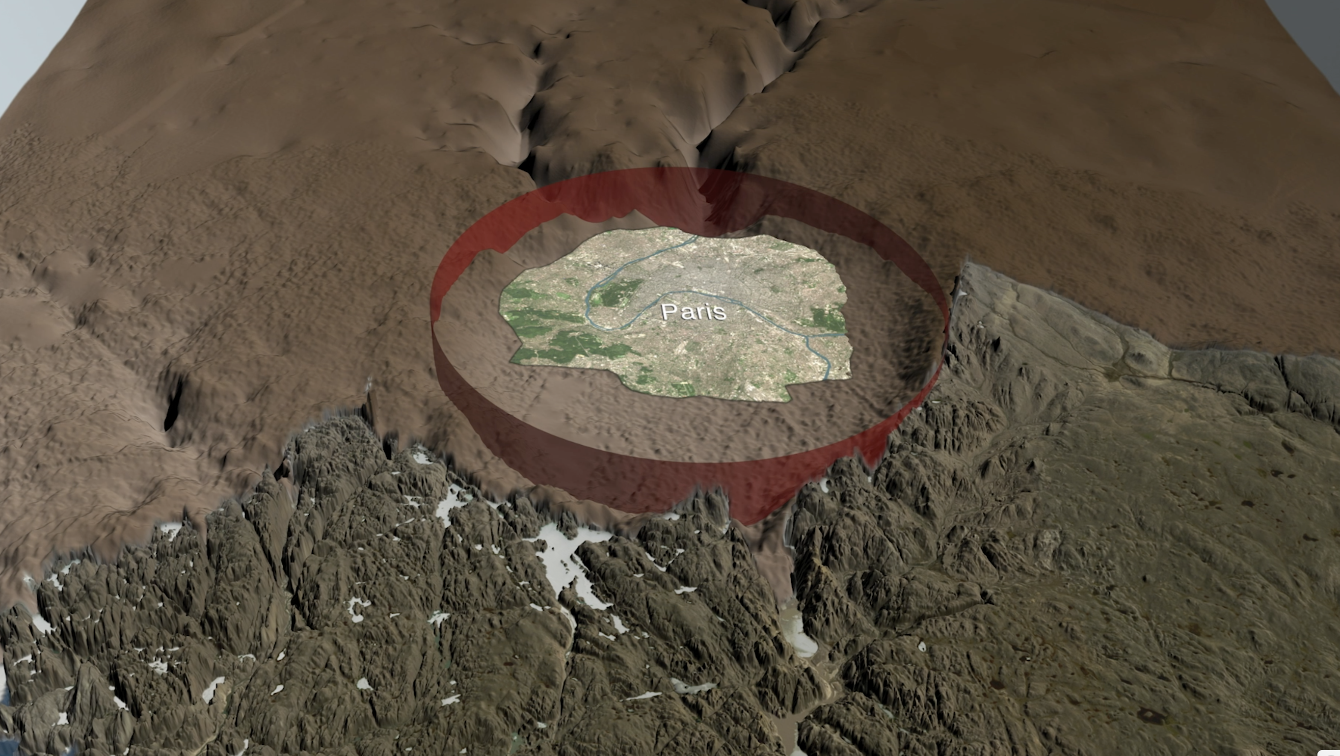 Crater the size of Paris
