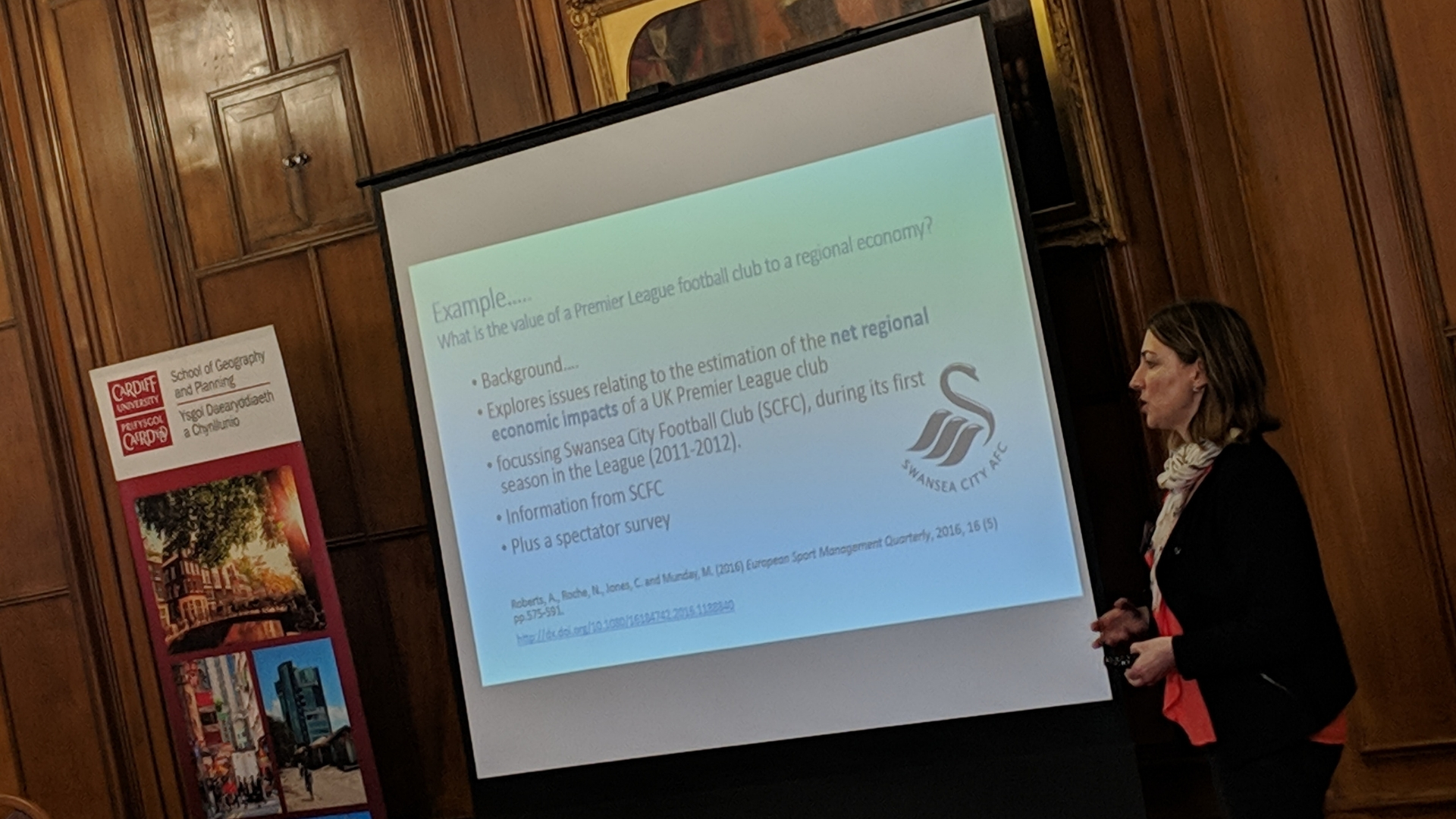 Woman delivering presentation
