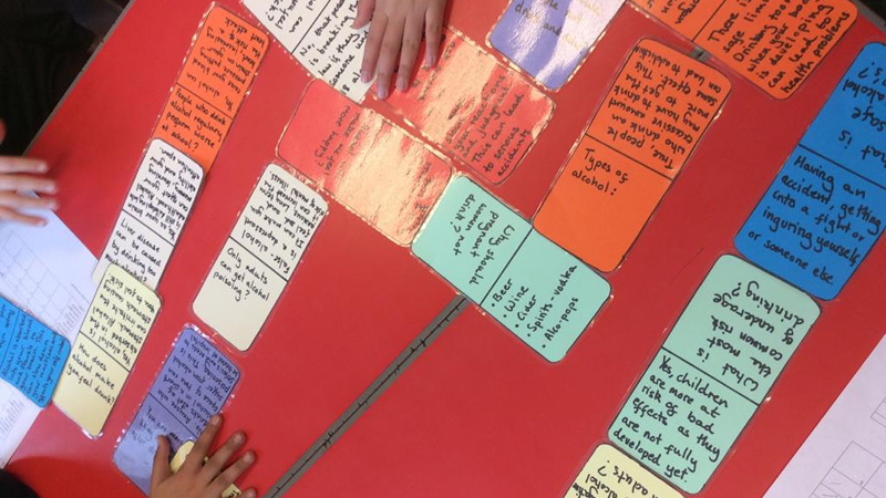 Hannah created some fun interactive activities for the children.