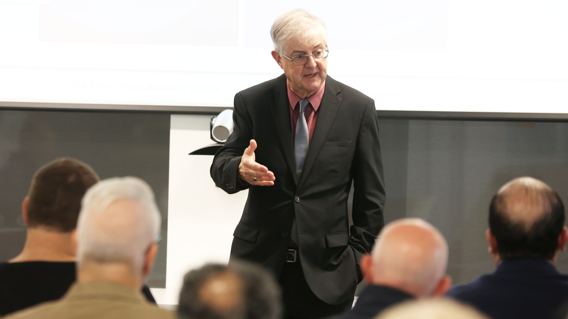 First Minister Mark Drakeford delivering the open speech at the first Work That Works For Everyone forum 