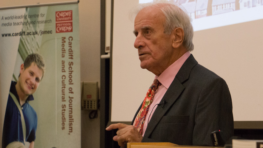 Vincent Kane speaking at Cardiff University