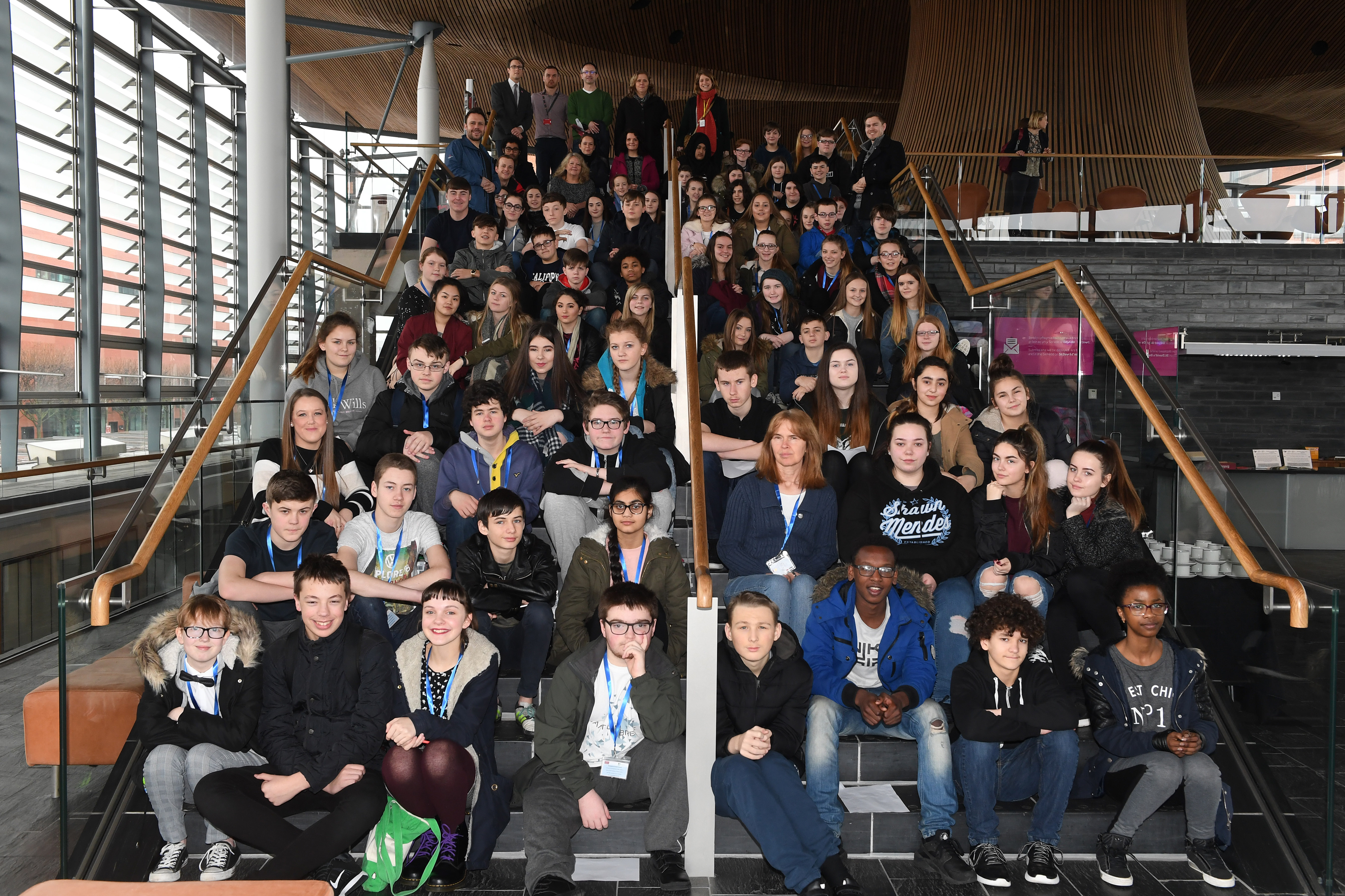 Group Shot of Winter School participants at Senedd