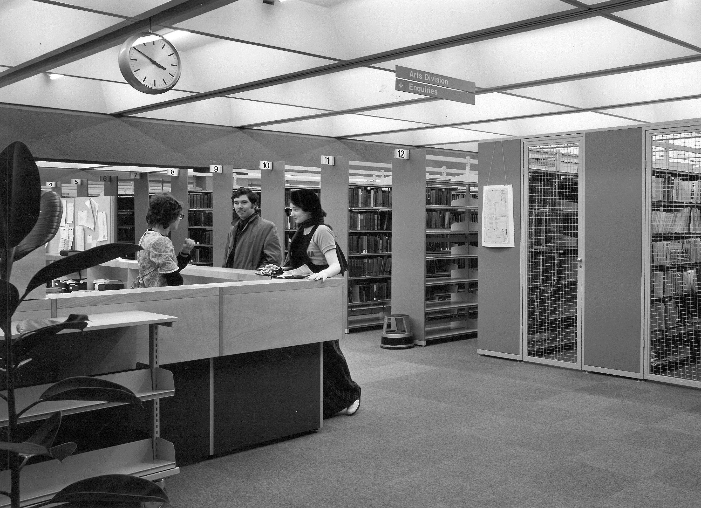 Interior shot of ASS Library from the 1970s