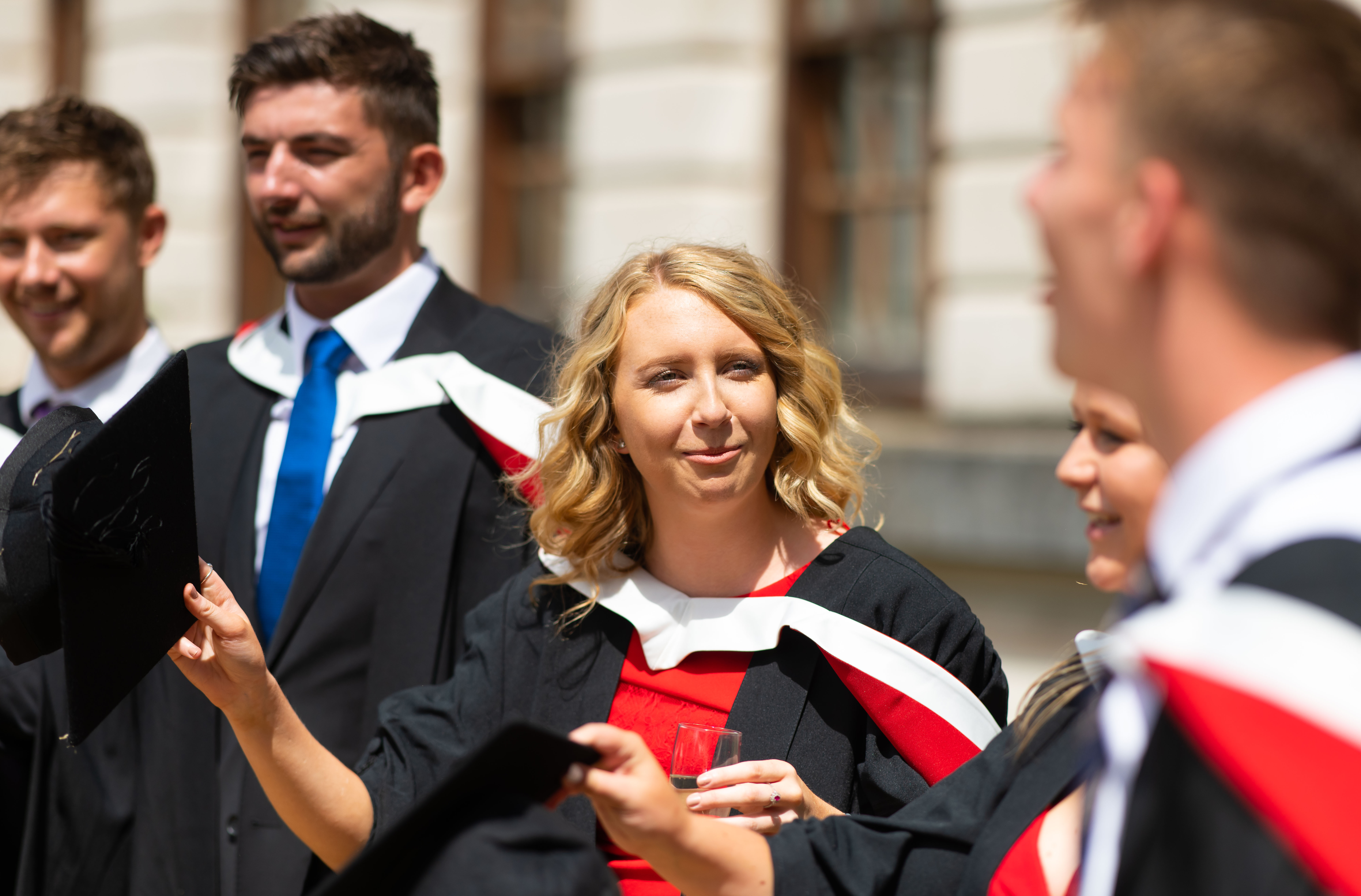 Graduates with caps and gowns