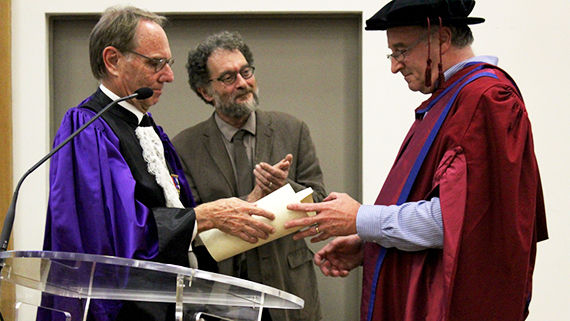 Professor Matt Griffin receiving the degree of Docteur Honoris Causa in Marseille