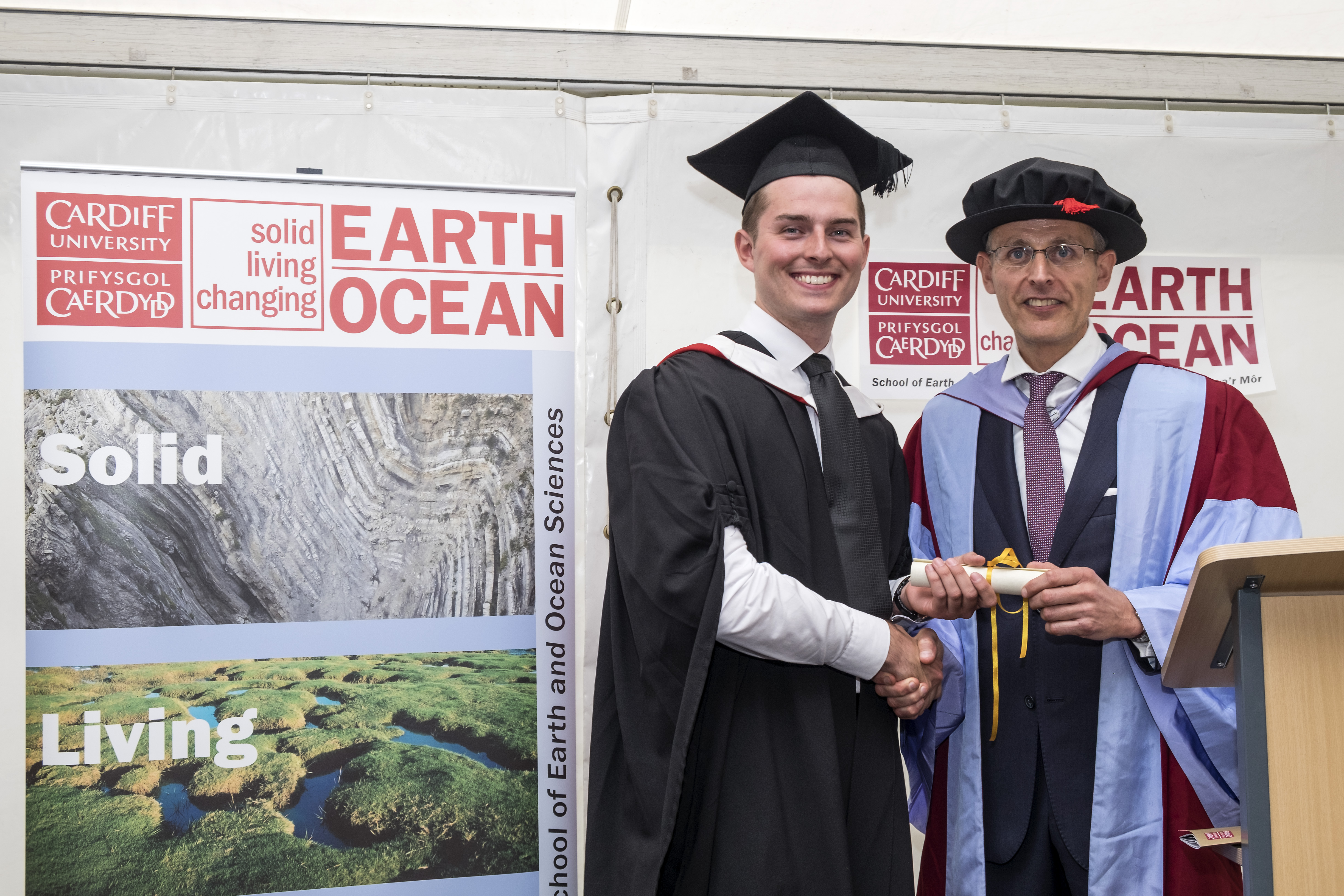 Prof Ian Hall presenting a prize at Graduation 2016