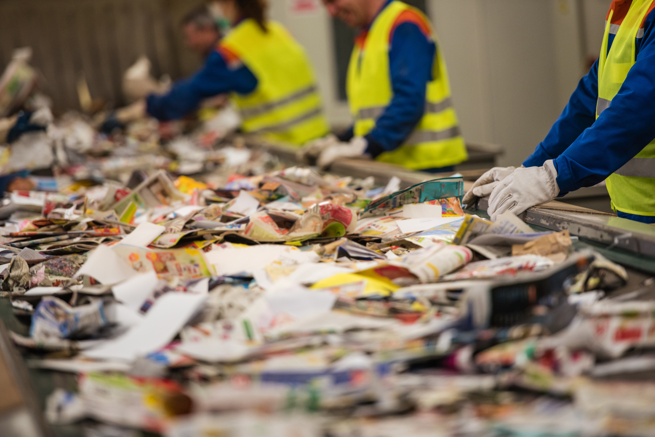 Sorting at recycling centre