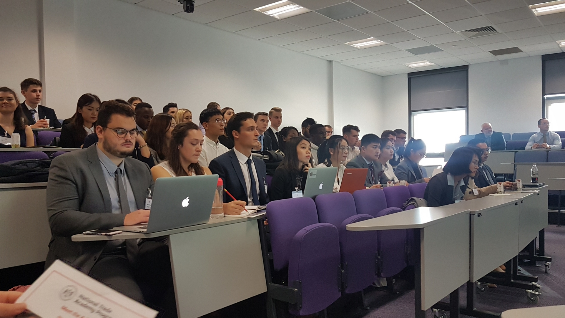 Students from Cardiff, Swansea, Neath and Aberystwyth learning about the international trade environment