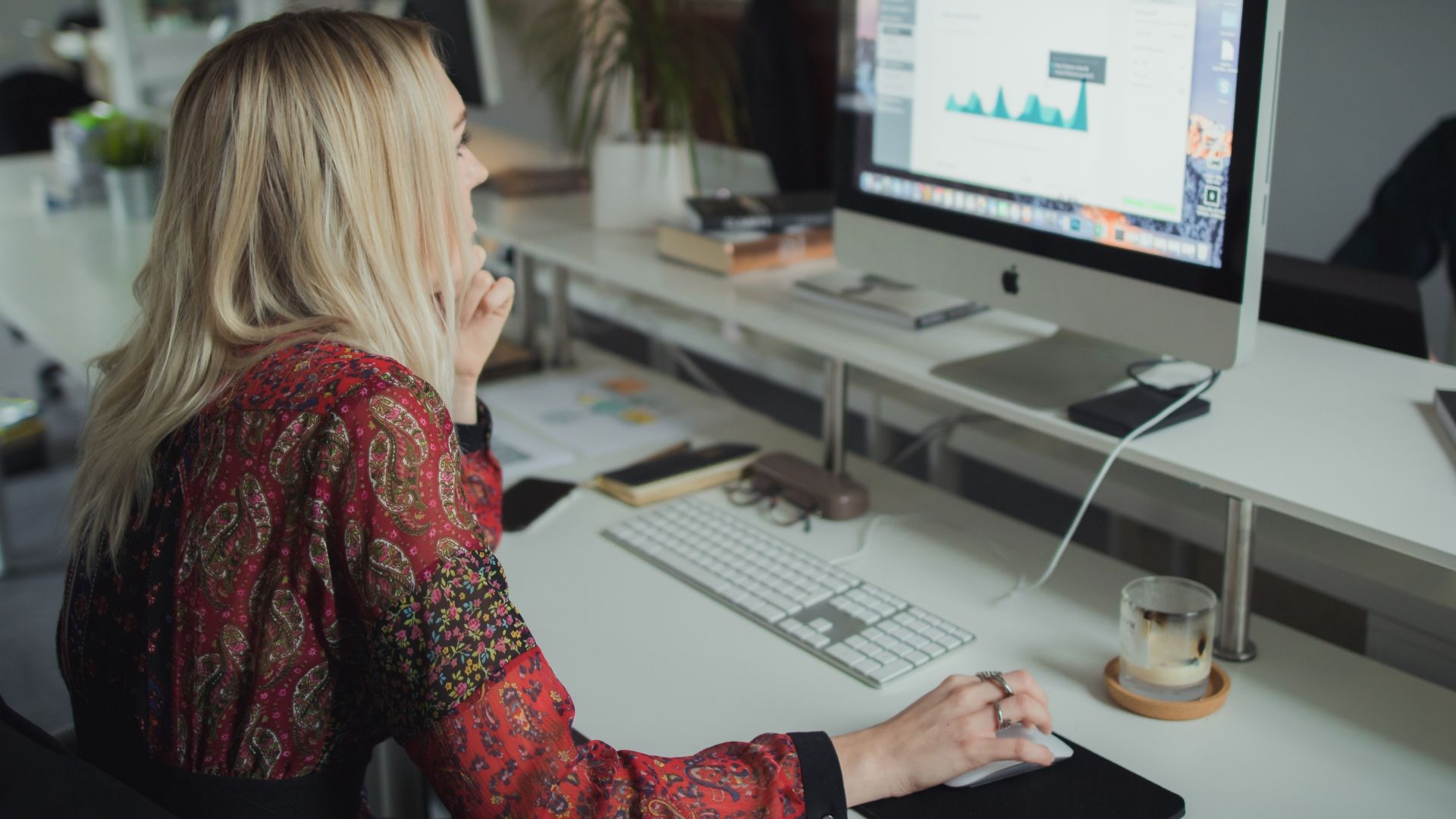 Woman using computer