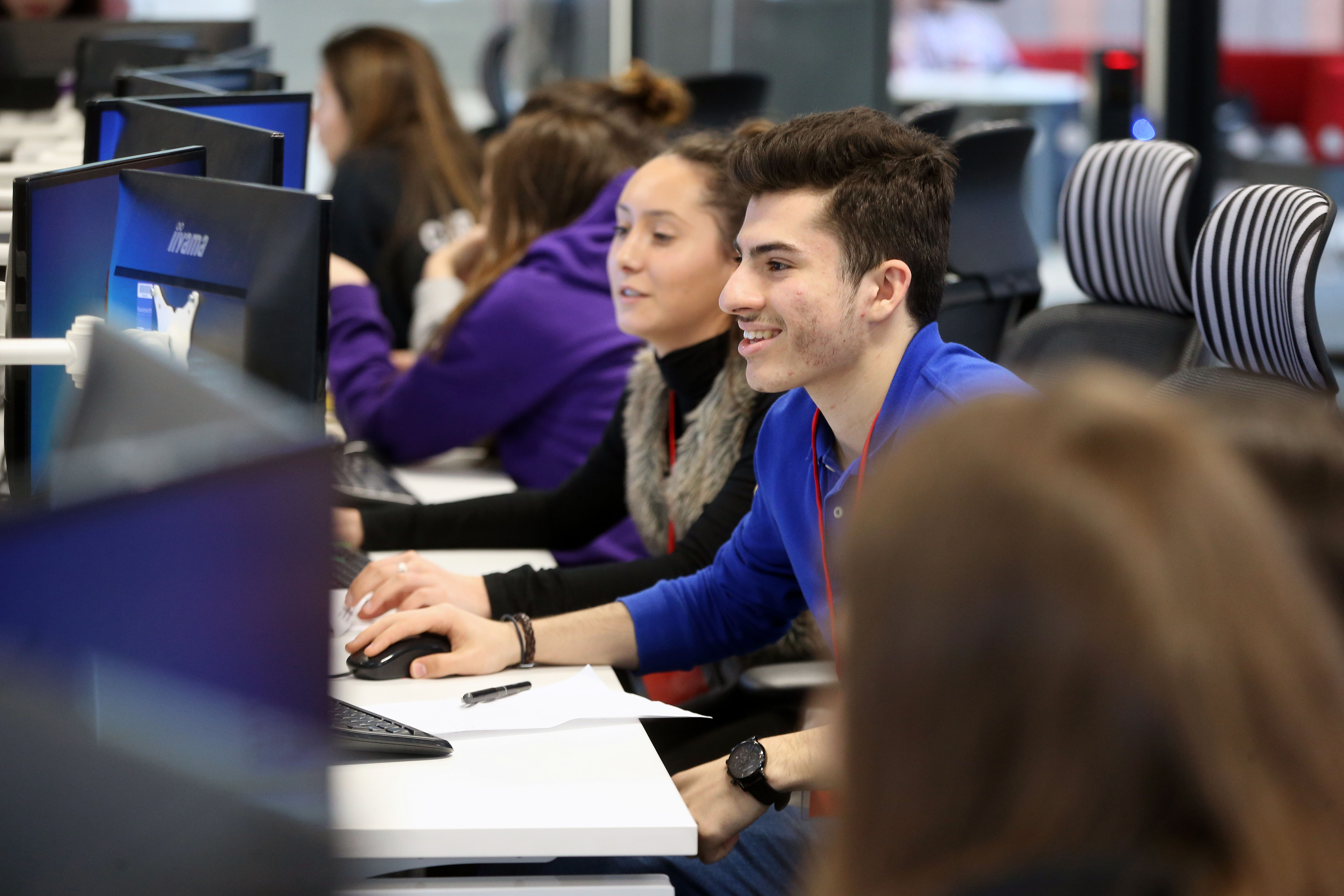 Young man using computer