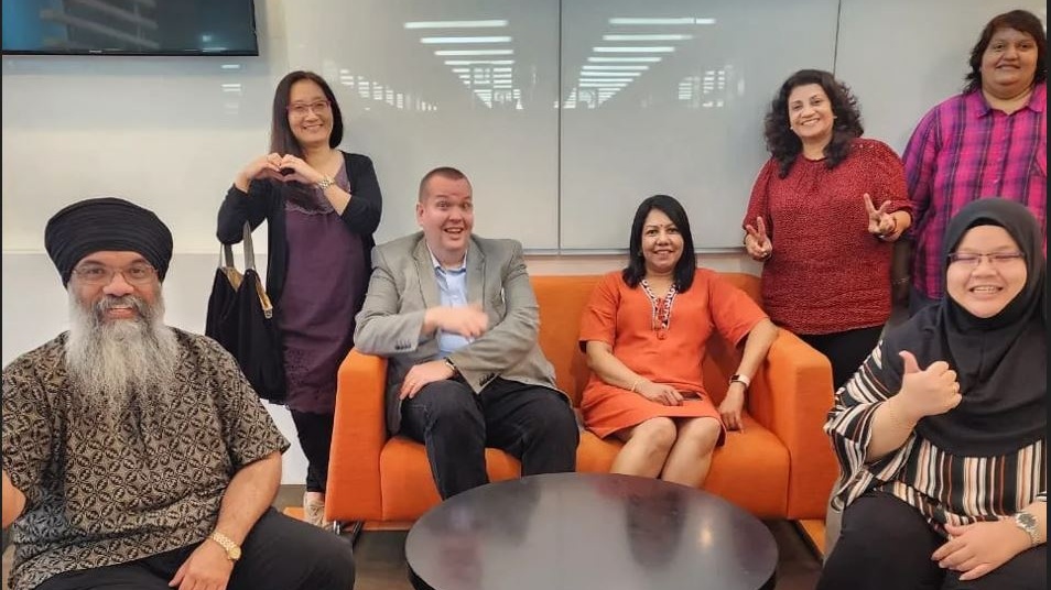 Taylor&rsquo;s Law School staff sharing some fun after the Staff Development Session, with Dr Harmahinder Singh, their Head of Law (first from left).