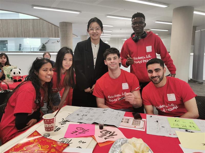 Cardiff University students at Chinese New Year event in the Centre for Student Life