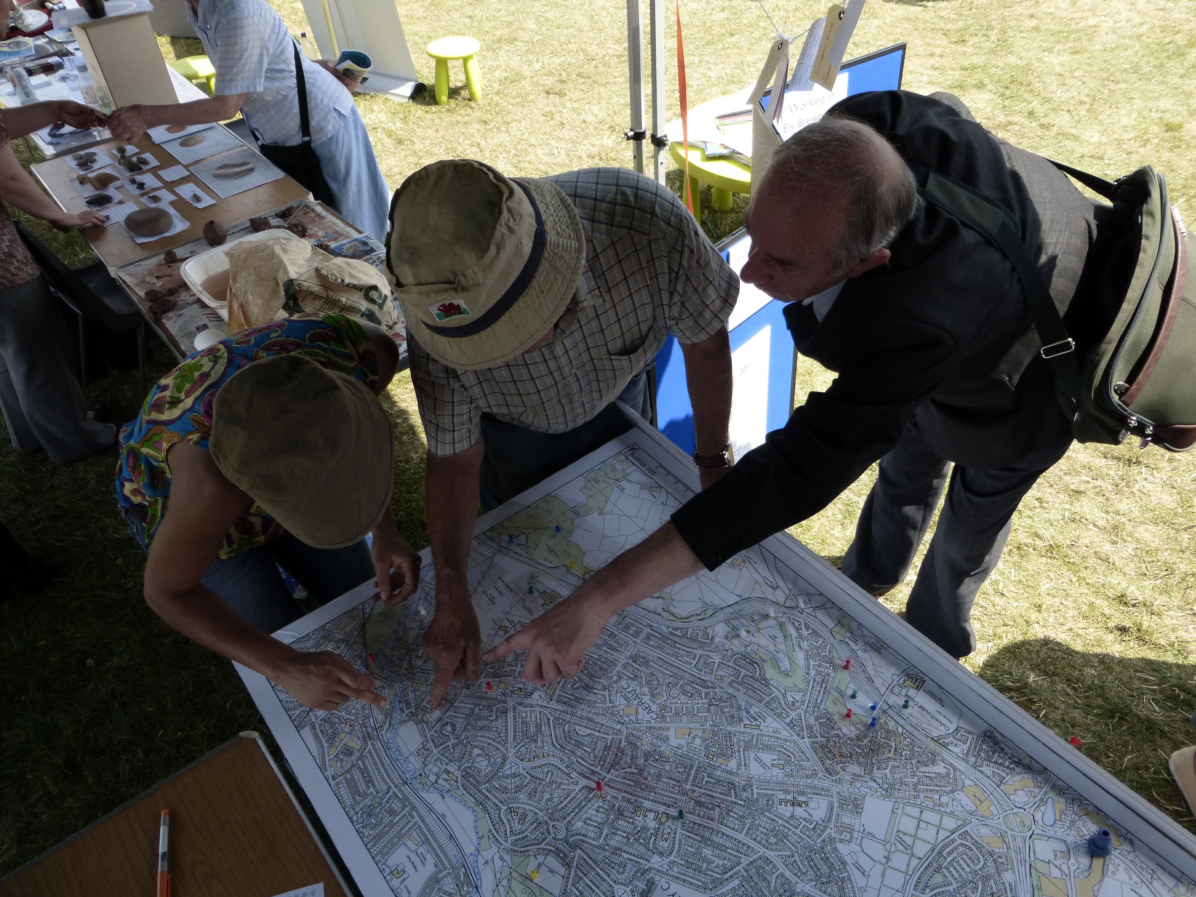 Aerial view of ordnance survey map