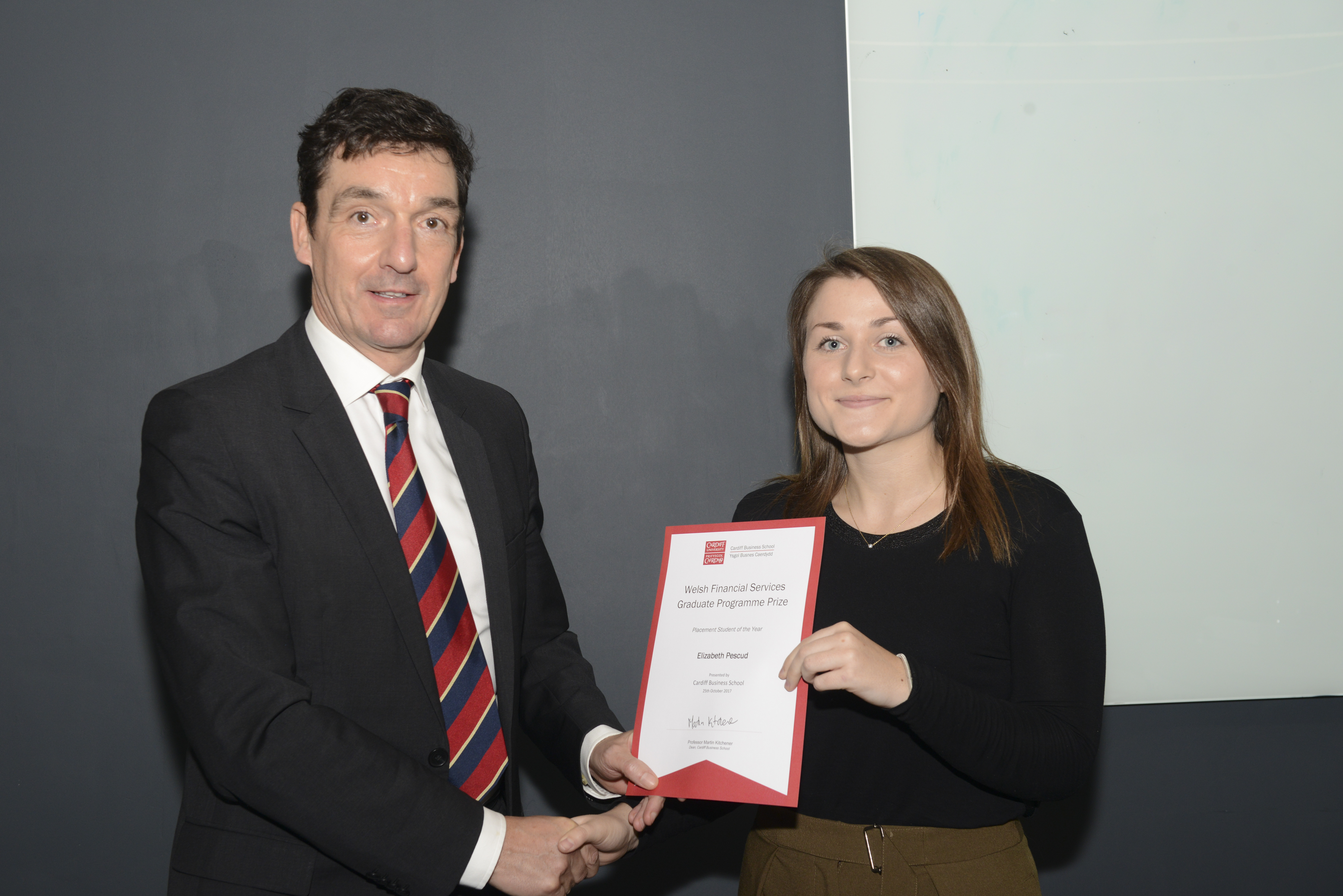 Elizabeth Pescud with Professor Martin Kitchener