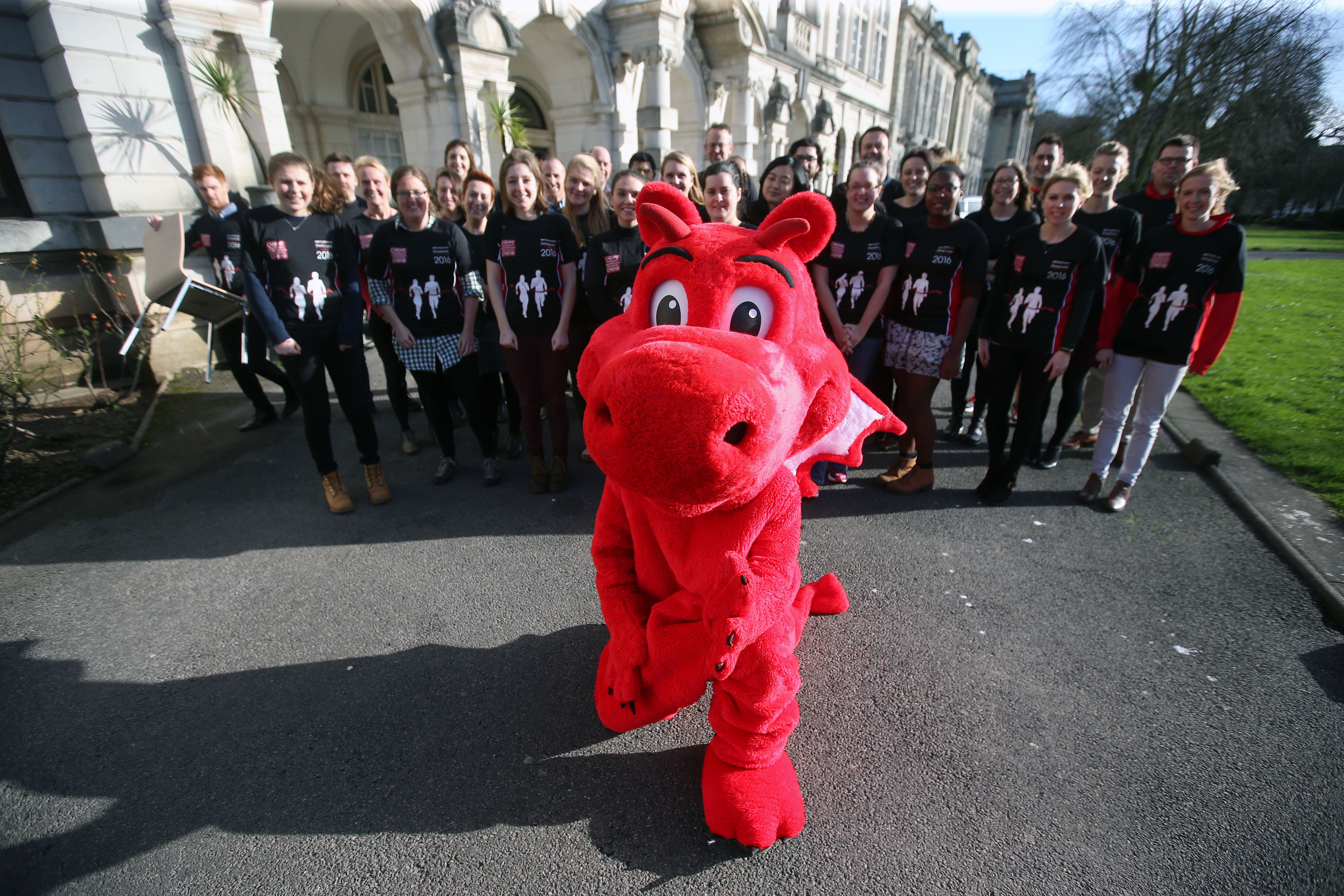 Dylan with marathon runners
