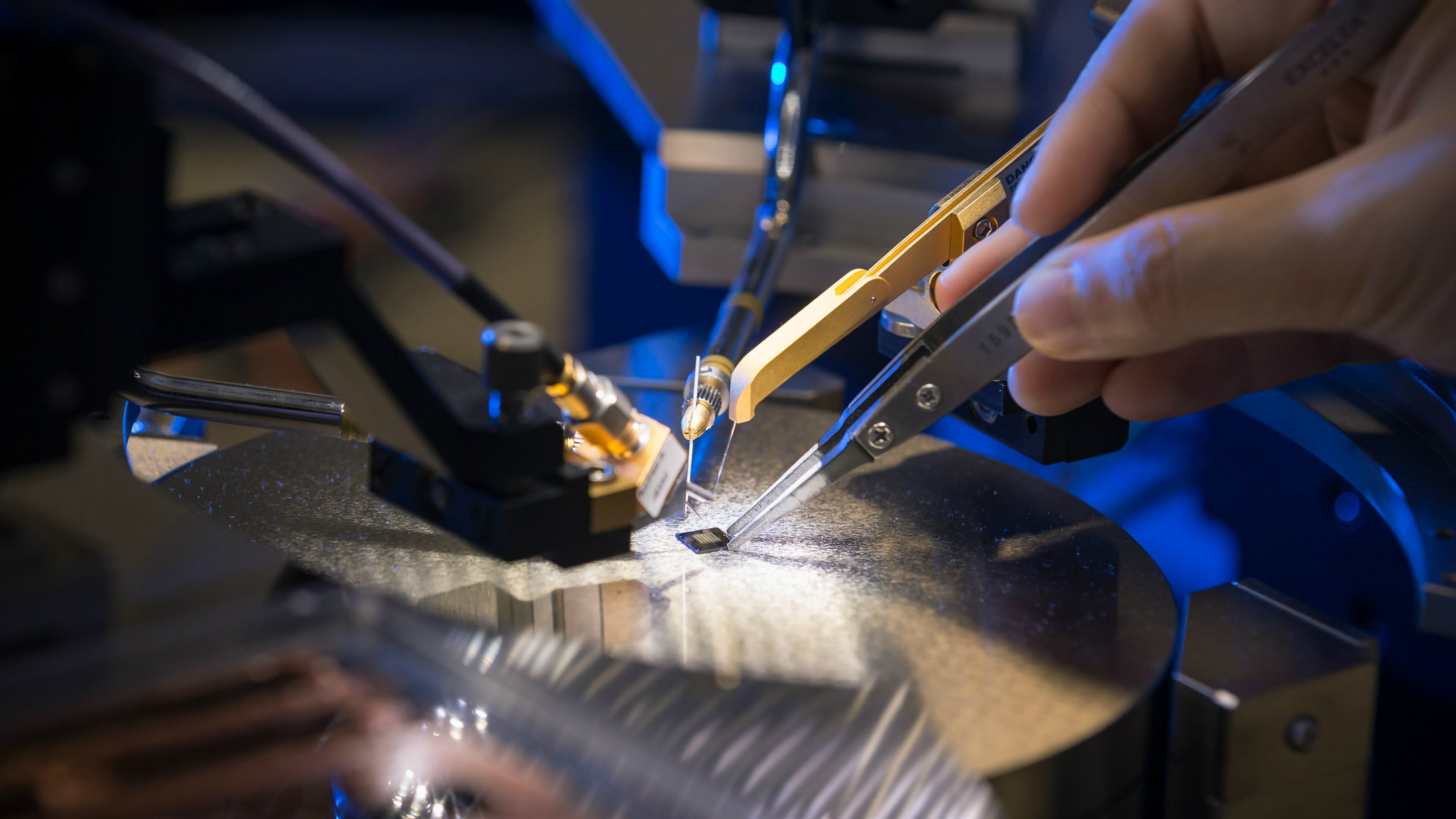 Researcher working with compound semiconductor