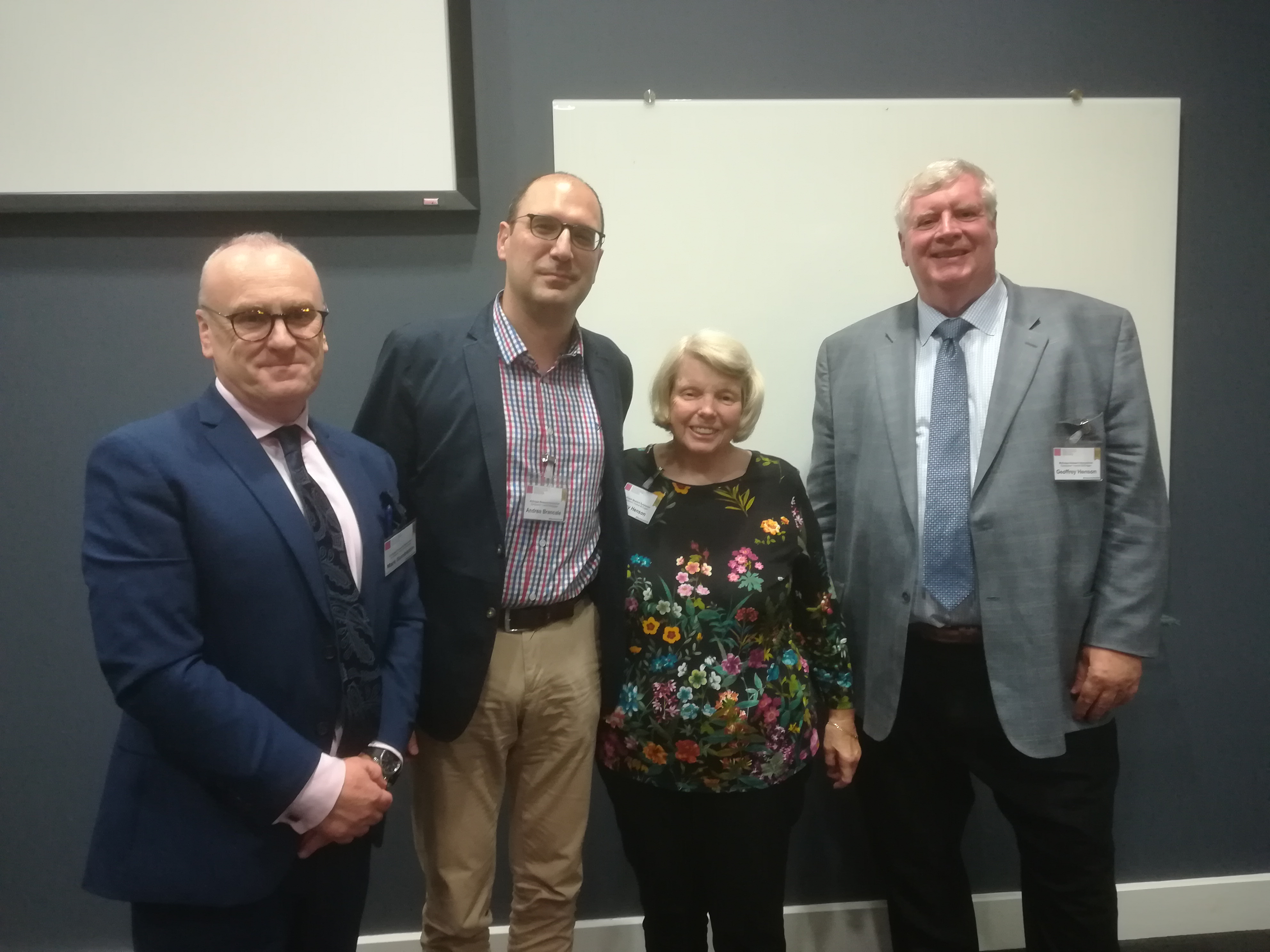 Head of School Prof. Mark Gumbleton, Prof. Brancale, Lucy Henson and Dr Henson.