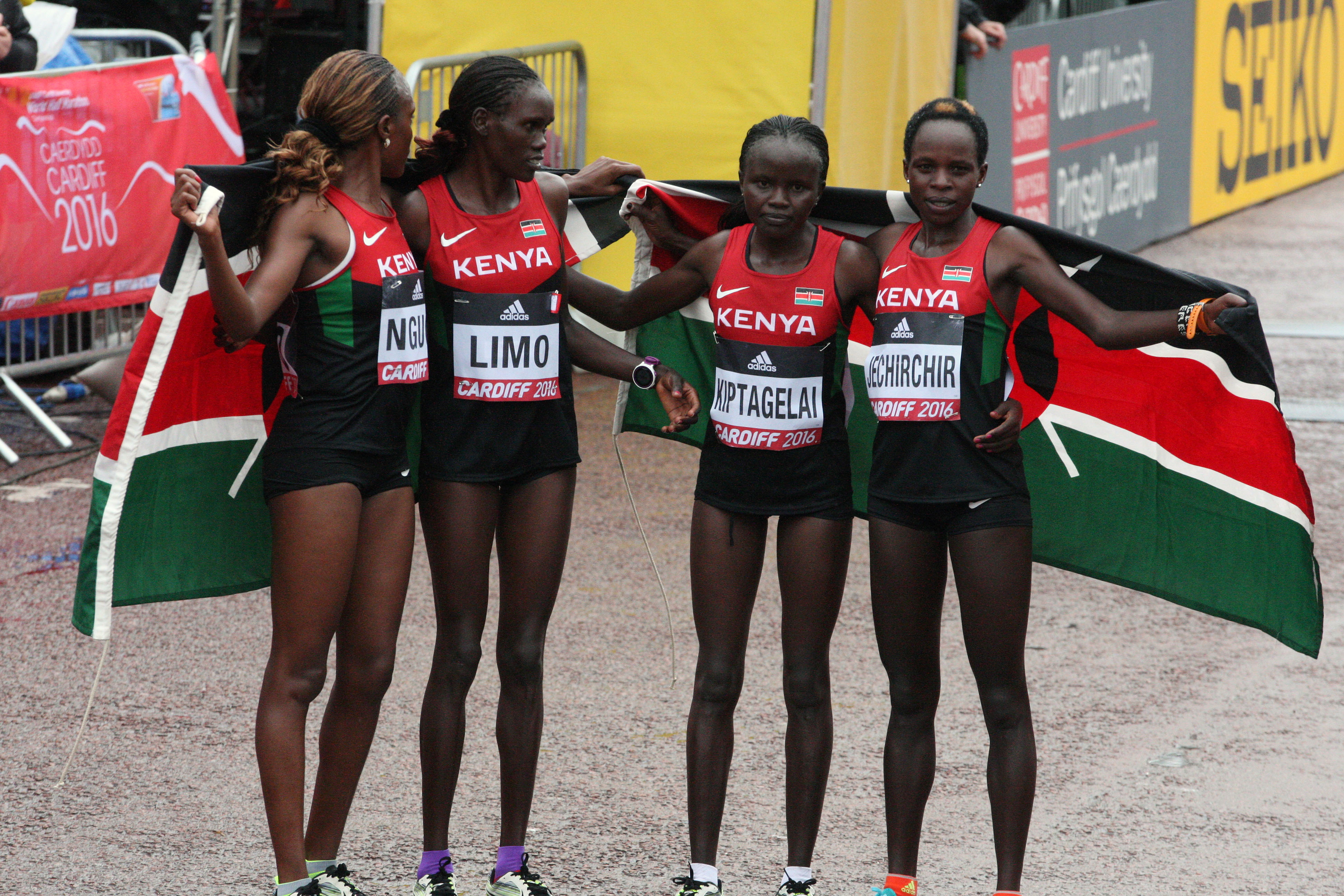Kenyan athletes at World Half Marathon