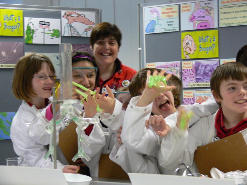 Dr Berube and pupils