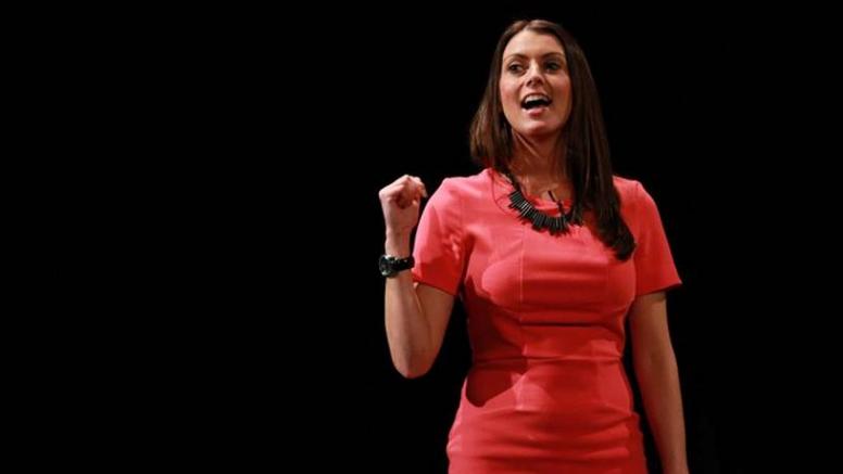 Woman delivering lecture