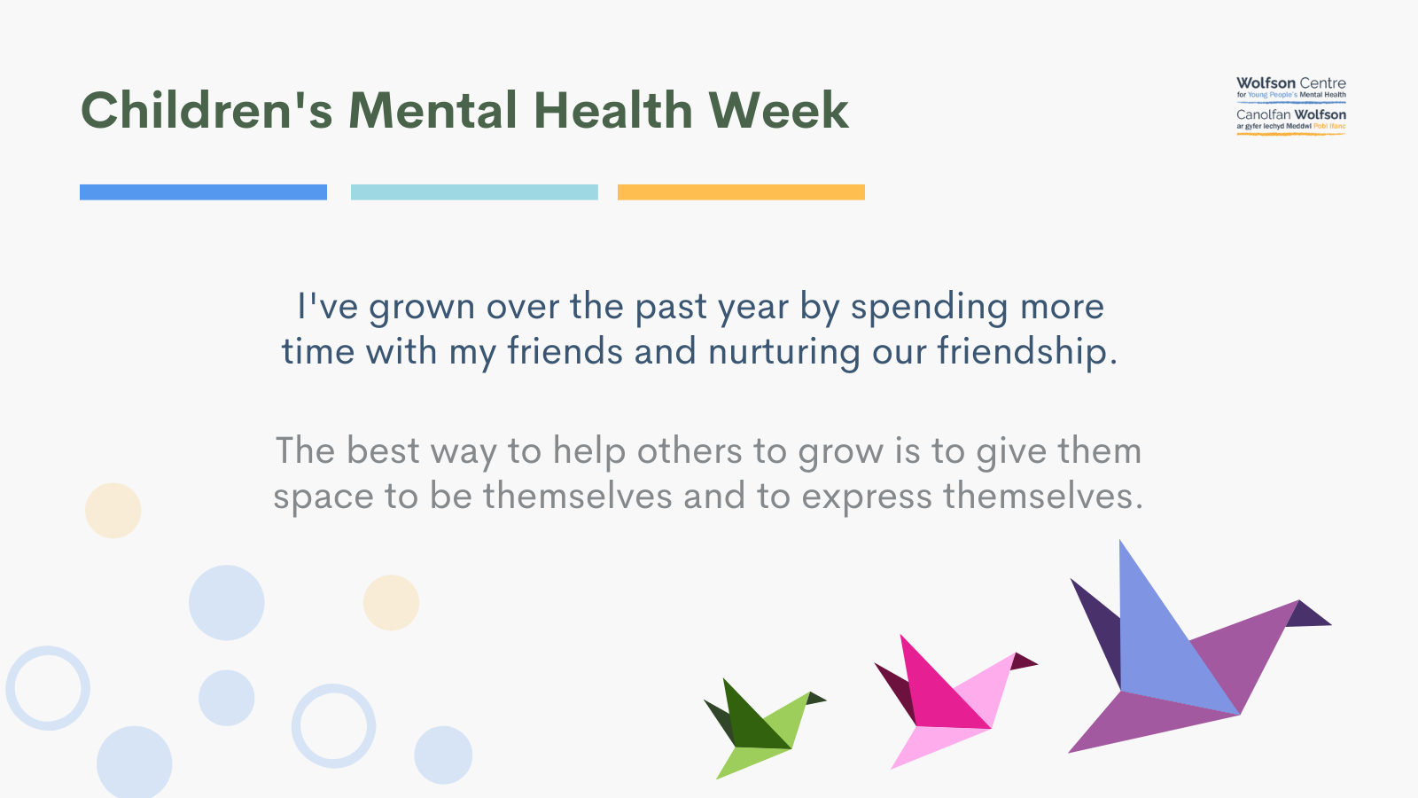 Wolfson Centre Children's Mental Health Week graphic