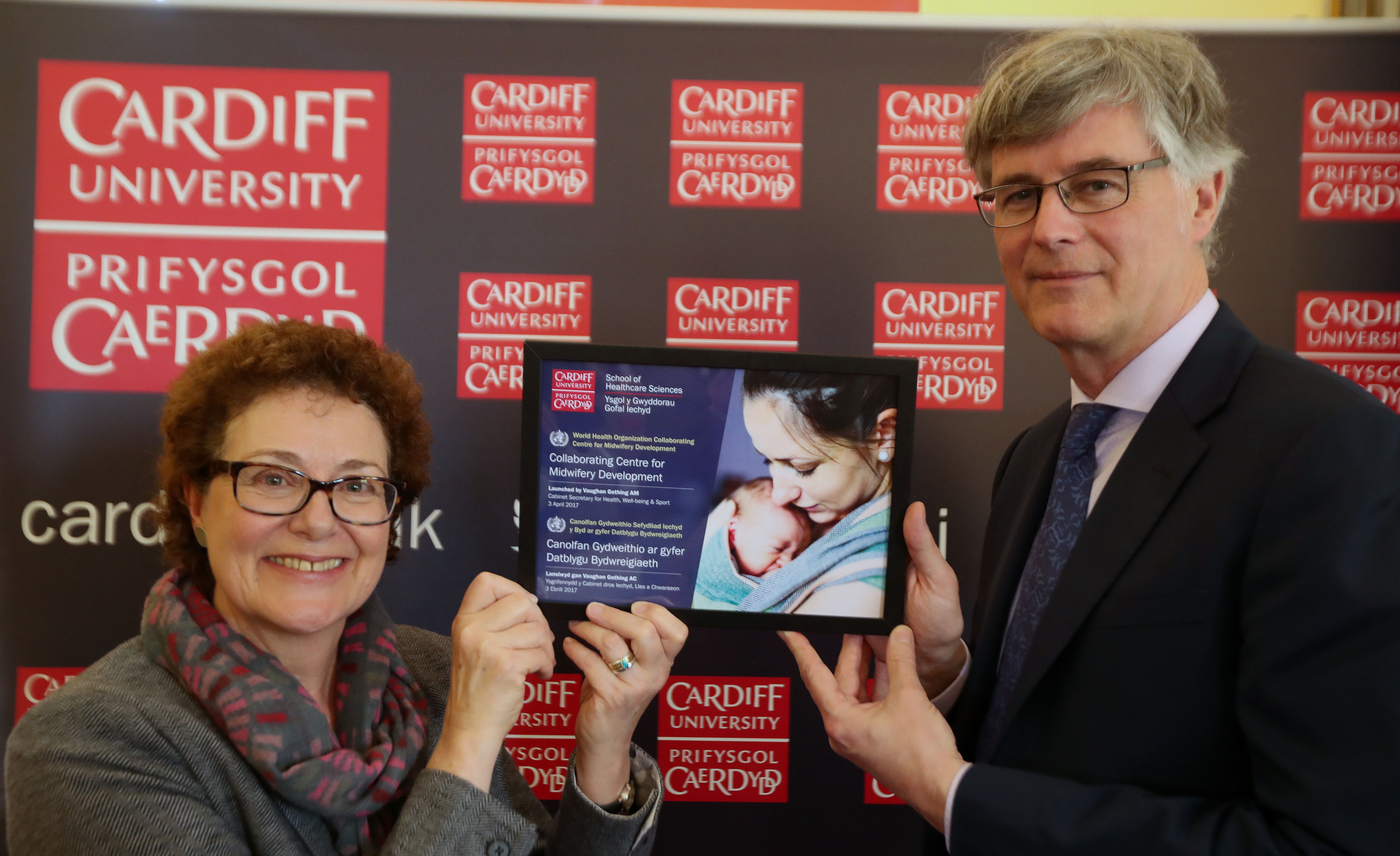 Professor Billie Hunter and Professor James Buchan at Collaborating Centre for Midwifery Development launch