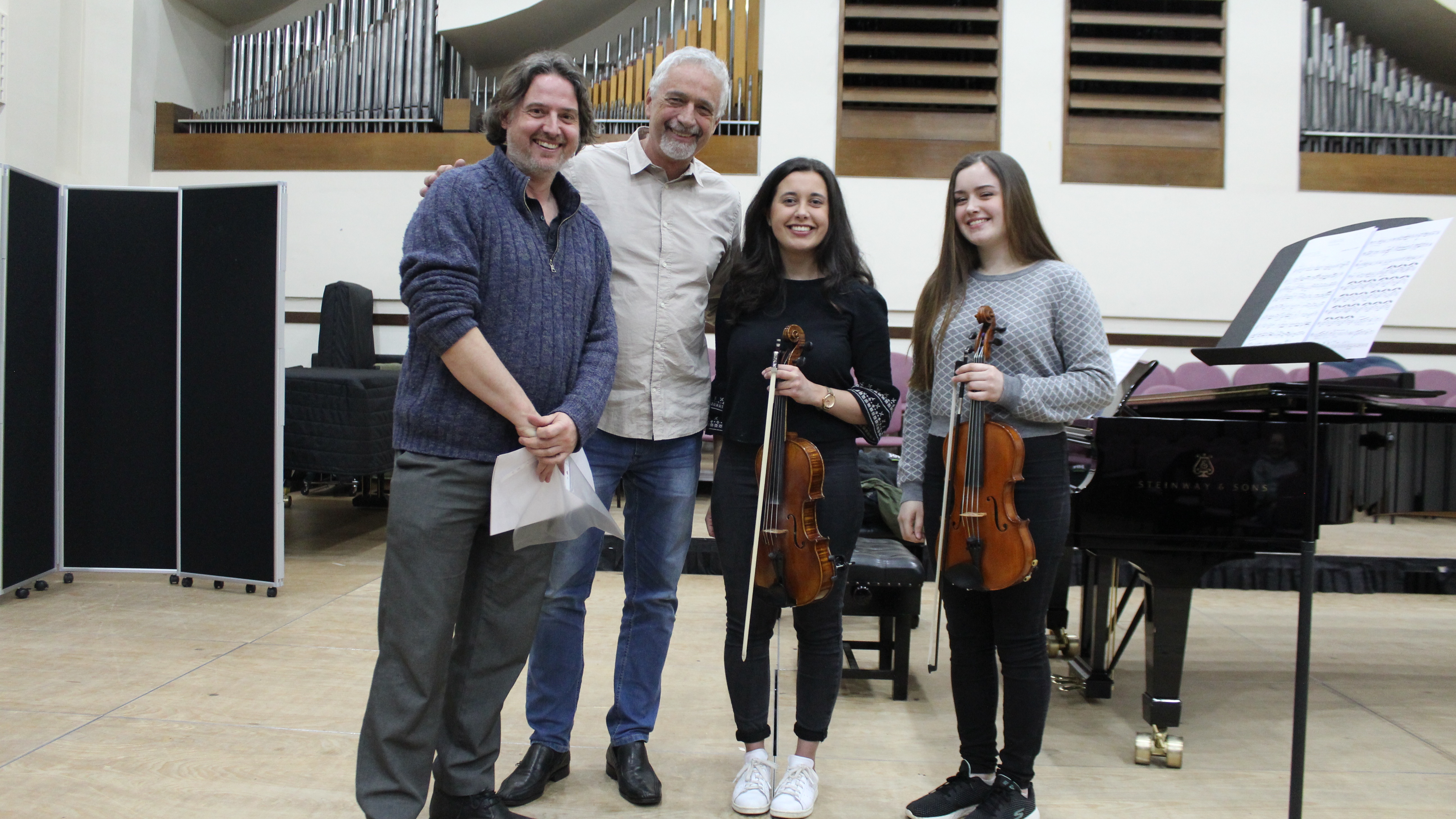 Professor De Biaggi with Dr Cameron Gardner, Gina Bertorelli and Angharad Croot