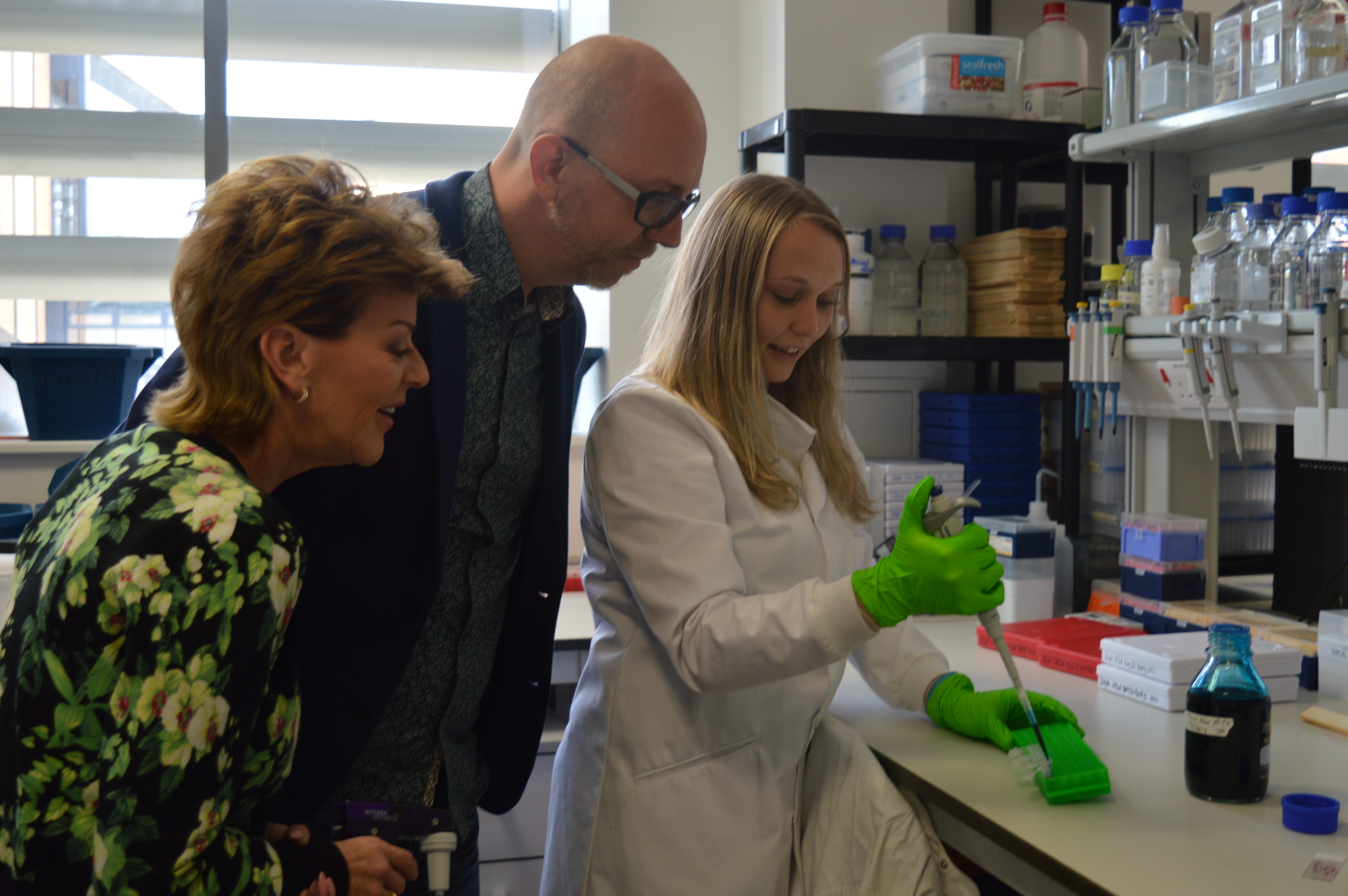 Lyndon Wood and wife with Univeristy researcher