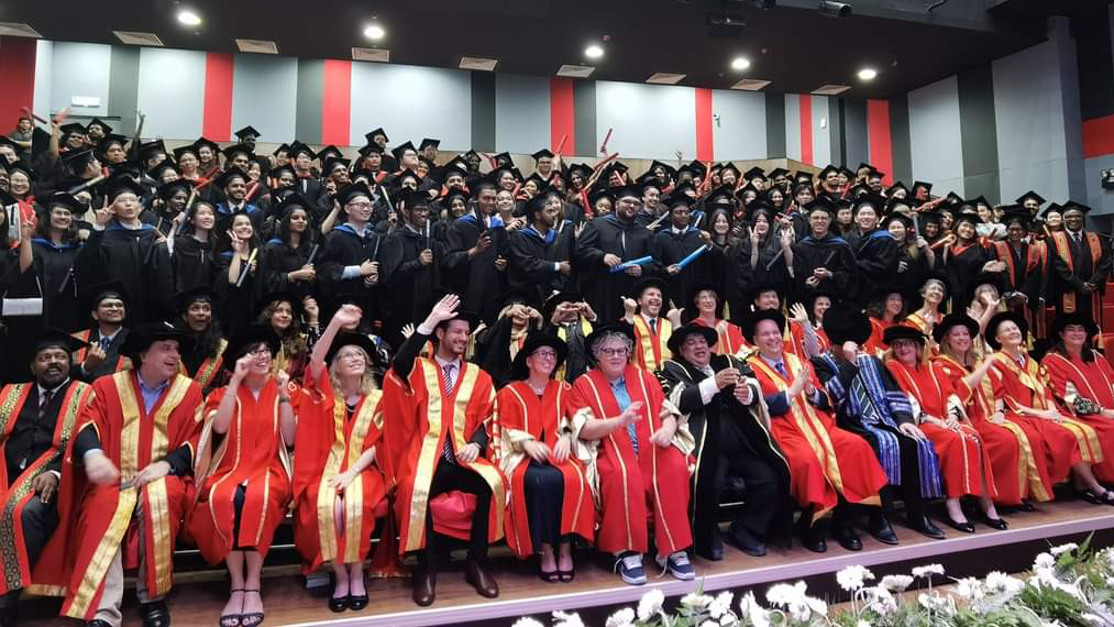 The BAC Graduation convocation where Professor Barr presented certificates to graduates unable to graduate at the Cardiff ceremony in July 2022.
