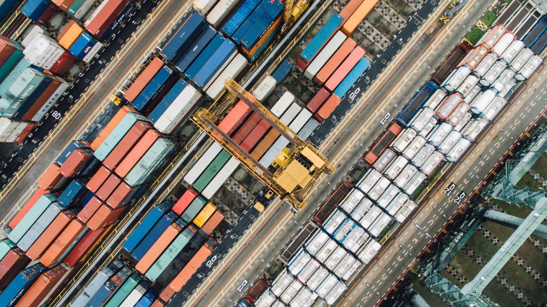 Aerial view of port