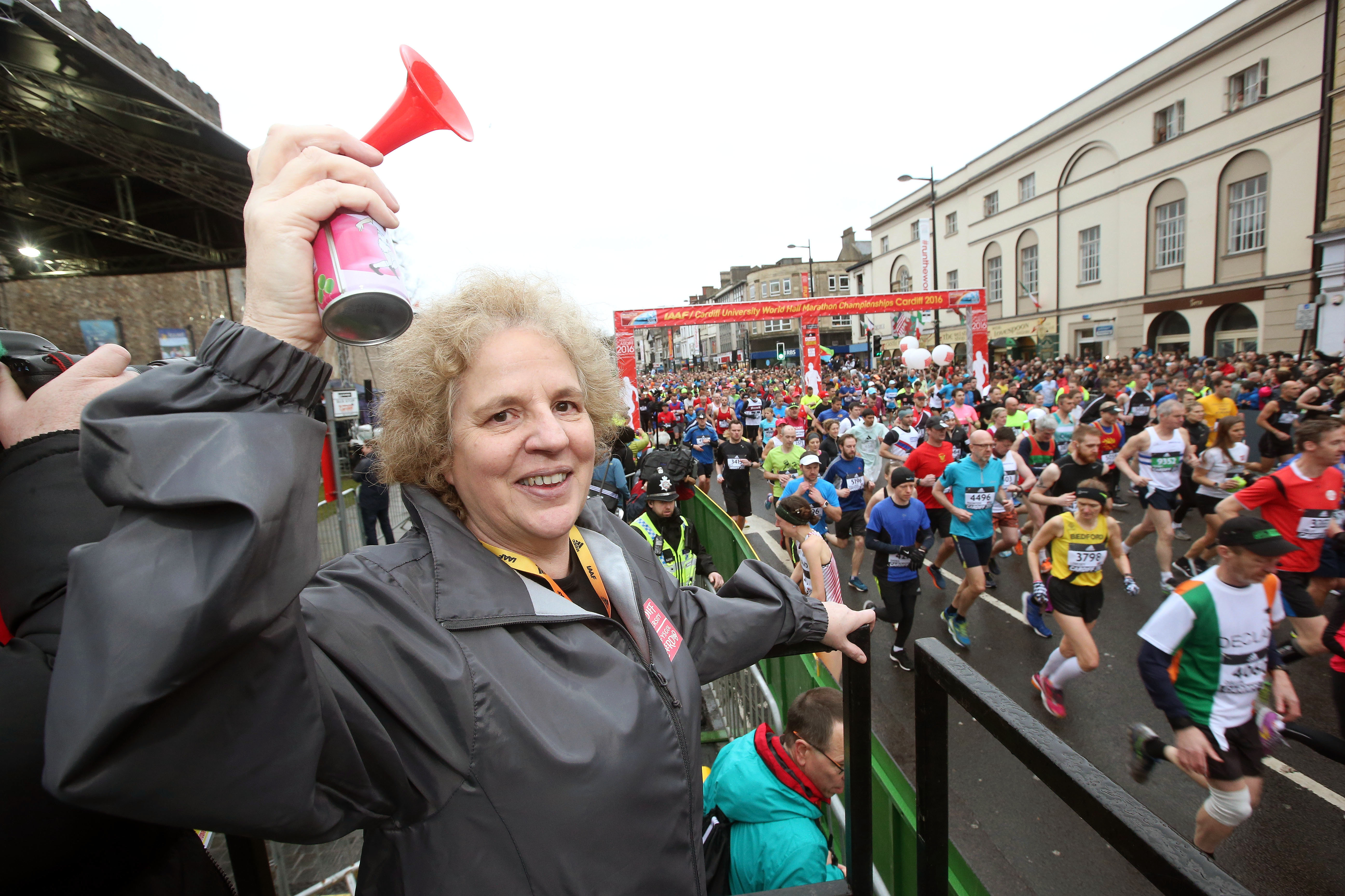Deputy Vice-Chancellor Professor Elizabeth Treasure starts the mass race
