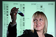 Researcher with test tube